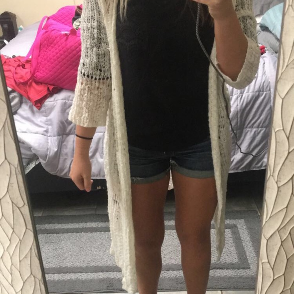 Long cream colored sweater beautiful and soft!
